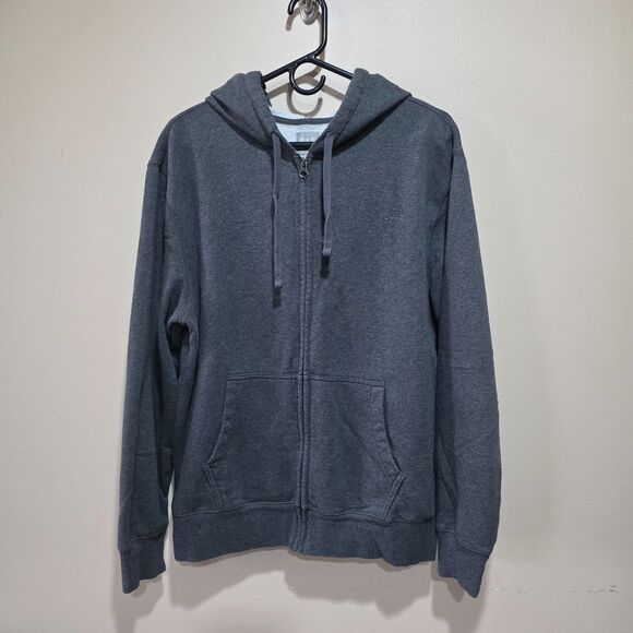 GAP Charcoal Heather Zip Up Hoodie Men’s L Fleece Sweatshirt - Picture 2 of 9